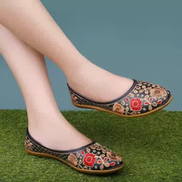 shomee Embroidered Ballerinas / Jaipuri Stylish Juti For Smart Looks Party Wear For Women-picture-12