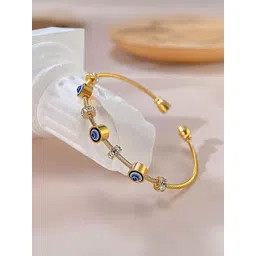 SHONA'S STYLE Gold-Plated Garnet Studded Evil Eye Anti Tarnish Bracelet-picture-20