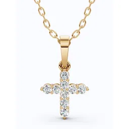 SHOORA DESIGNS 14KT Gold Classic Diamond Cross Pendant-picture-35