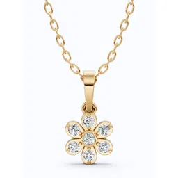 SHOORA DESIGNS 14KT Gold Daisy Floral Cluster Diamond Pendant-picture-30