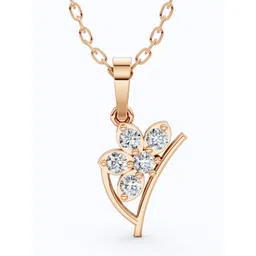 SHOORA DESIGNS 14KT Gold Modern Floral Diamond Cluster Wedding Pendant-picture-44