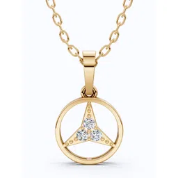 SHOORA DESIGNS 9Kt Gold Contemporary Trio Stone Circle Wedding Pendant-picture-13