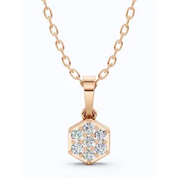 SHOORA DESIGNS 9KT Gold Hexagon Cluster Minimalist Charm Pendant-picture-11