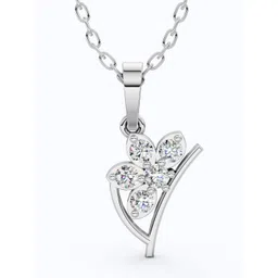 SHOORA DESIGNS 9KT Gold Modern Floral Diamond Cluster Wedding Pendant-picture-14