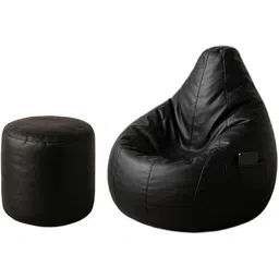 shop 24 care XL XL Premium Faux Leather Bean Bag Combo with Footrest Bean Bag Chair With Bean Filling-picture-19