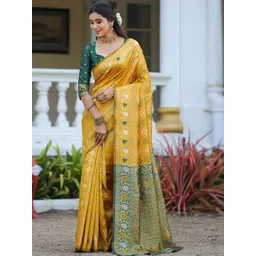 SHOP DROP Woven Design Zari Art Silk Patola Saree-picture-18