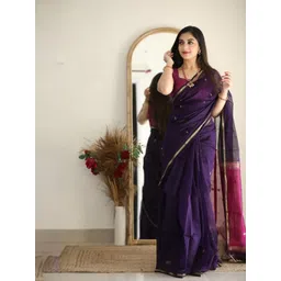 SHOP DROP Woven Design Zari Pure Silk Banarasi Saree-picture-17