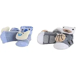 shop frenzy 3d face unisex soft newborn anti skid ANTI SLIP booties socks (0-6 months)-picture-13