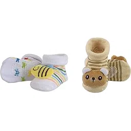 shop frenzy 3d face unisex soft newborn anti skid ANTI SLIP booties socks (0-6 months)-picture-23
