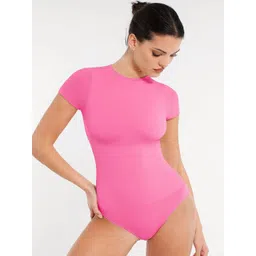 SHOP THE EDIT Round Neck Waist Shaping Bodysuit-picture-38