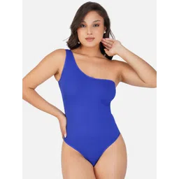 SHOP THE EDIT Women One Shoulder Neck Sleeveless Bodysuit-picture-42