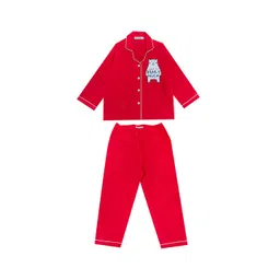 shopbloom Kids Lapel Collar Pure Cotton Shirt With Pyjamas-picture-44