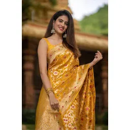 shopdrop Woven Kanjivaram Pure Silk Saree-picture-10