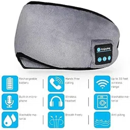 SHOPECOM Sleep Headphones Wireless Bluetooth Eye Mask - Music Travel Sleep Mask Bluetooth 5.0 Wireless Handsfree Sleeping Eye Mask with Speakers Microphone for Side Sleepers Washable(Multicolor) image 4