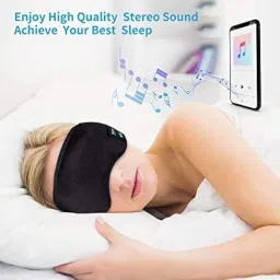 SHOPECOM Sleep Headphones Wireless Bluetooth Eye Mask - Music Travel Sleep Mask Bluetooth 5.0 Wireless Handsfree Sleeping Eye Mask with Speakers Microphone for Side Sleepers Washable(Multicolor) image 2