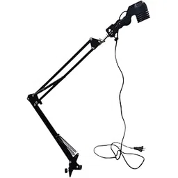 SHOPEE Adjustable Metal Swing Arm Table Lamp With Clamp, Swivel Light Lamp Bulb Holder For Bedroom, Study, Home Office, Table Photography, B22 Base, Replaceable Bulbs, Multi-Joint, Black Finish,Led-picture-13