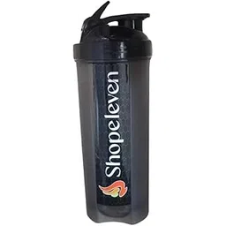Shopeleven Plastic Fitness Shaker Bottle with Mixer Ball – 700 ml Capacity, Black, Perfect for Protein Drinks (Pack of 1)-picture-25