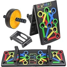 Shopfleet Push-up Board 15 in 1 Body Building Push Up Rack Board And Ab Wheel Roller Full Body Exercise Gym Equipment Set for Men & Women Home Workout Combo - Pack of 2-picture-19