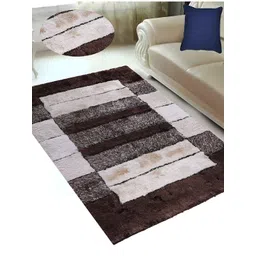 Shopgallery Beige & Black Geometric Anti-Skid Carpet image 1