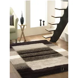 Shopgallery Beige & Black Geometric Anti-Skid Carpet image 3