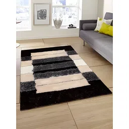 Shopgallery Beige & Black Geometric Anti-Skid Carpet image 4