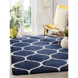 Shopgallery Blue & White Geometric Anti-Skid Carpet-picture-19