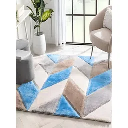 Shopgallery Brown & White Geometric Anti-Skid Polyester Carpet-picture-17
