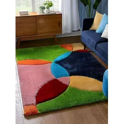 Shopgallery Green & Blue Geometric Anti-Skid Carpet-picture-37