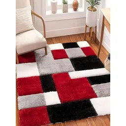 Shopgallery Grey & White Geometric Anti-Skid Carpet-picture-10