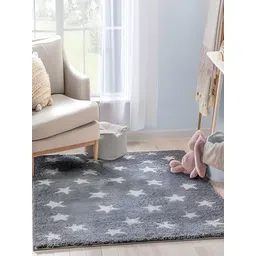 Shopgallery Grey & White Geometric Anti-Skid Shaggy Carpet-picture-15