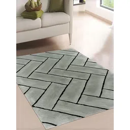 Shopgallery Grey Geometric Anti-Skid Polyester Carpet-picture-32