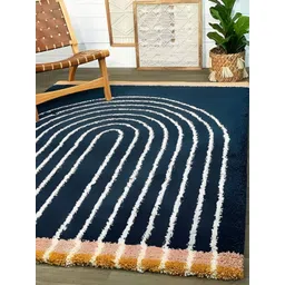 Shopgallery Navy Blue Geometric Anti-Skid Carpet-picture-23