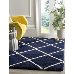 Shopgallery Navy Blue Geometric Anti-Skid Carpet-picture-18