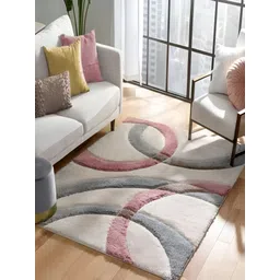 Shopgallery Pink & Grey Geometric Anti-Skid Carpet-picture-36