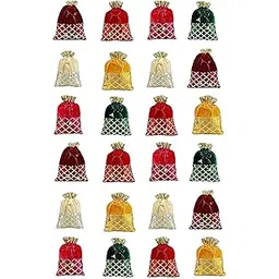 shopobuddy Velvet Potli Batwa Bag Bridal Purse Women handbag Shagun Pouch Return Gifts MultiColor-picture-42