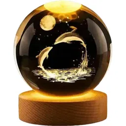 shopogenix 3D Night Light Modern Ball Lamp | 3D Inner Carved Lighting Crystal Ball Table Lamp-picture-22