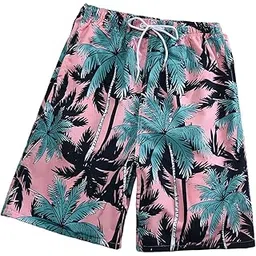 Men'S Swim Trunks Without Mesh Liner Loose Big Quick Drying Printed Beachwear L Pink | Mens Clothing | Swimwear-image-13