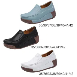 shopora Women'S Casual Shoes Lightweight Platform Female Slip On For Outdoor 35 White | Womens Shoes | Flats & Oxfords image 4