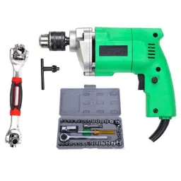 Shopper52 10mm Electric Drill Machine with 40 Pcs Screwdriver Set &a; 48 in 1 Wrench Spanner Kit, DRL40PC48IN1-picture-41