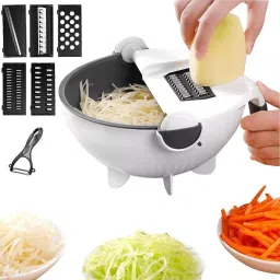 Shopper52 WETBASK 9 in 1 Vegetable Cutter with Drain Wet Basket Kitchen Shredder-picture-47