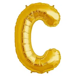 Shopperskart Helium Foil Balloon C Shape - Golden-picture-17