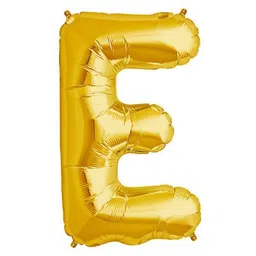 Shopperskart Helium Foil Balloon E Shape - Golden-picture-11