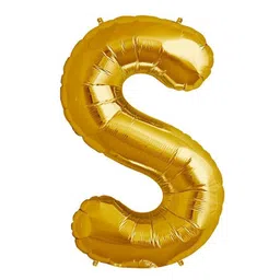 Shopperskart Helium Foil Balloon S Shape - Golden-picture-12