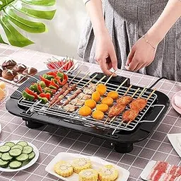 Shopping Mart Electric BBQ Grill 2000W, Barbeque Stove with Chrome Steel, Smokeless Electric Barbecue Grill, Easy to Use-Clean Indoor & Outdoor (1 pcs)(37 x 21 cm)(Black Color)-picture-21