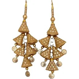 Shoppingover Gold Beige Large latkan for Lehenga Hanging Tassels Handmade (Pack of 2 Latkans)-picture-49