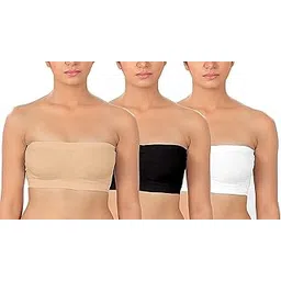 shoppy villa with sv logo SHOPPY VILLA Women's Cotton Non Padded Non-Wired Regular Bra (Pack of 3) (PACK OF 3 - BLACK + BEIGE + WHITE_Black_Free Size)-picture-0