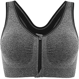 shoppy villa with sv logo Shoppy Villa Women's Dual Support Padded Sports Bra for Gym Yoga Dancing Workout or Aerobic (Grey; 32)-picture-28