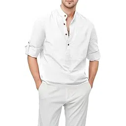 shopyclick Men's Solid Short Kurta | Straight Full Sleeve Kurta Shirt | Cotton Polyester Blend | for Festivals Diwali, Holi, Eid, Sangeet, Reception-picture-24