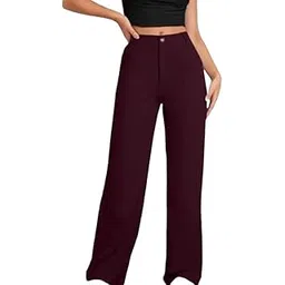 shopyidol Cotton Blend Casual Pant for Women's | Trouser for Womens | Formal Straight Fit | Ankle Length Pant-picture-25