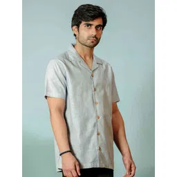 Shortscape Men Standard Fit Cuban Collar Solid Casual Shirt-picture-25